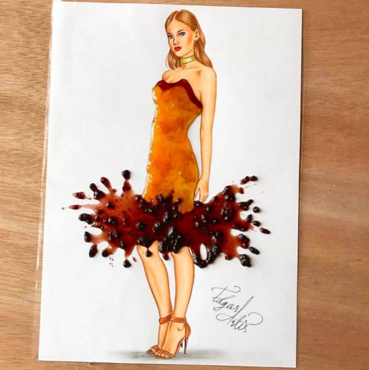 Moda i jedzenie według Edgara Artisa - sukienka z jagód