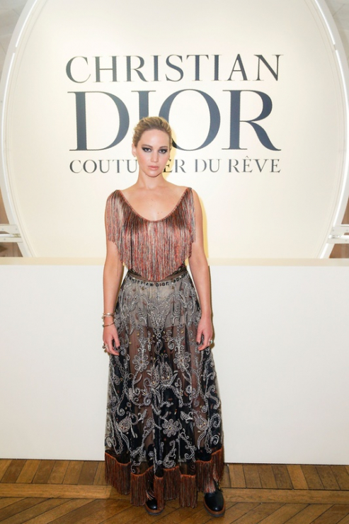Jennifer Lawrence na after party Dior