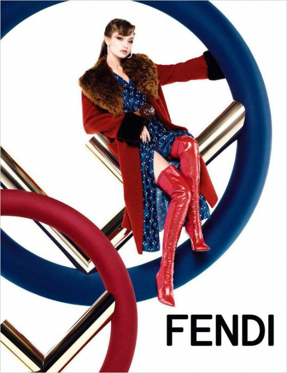 Gigi Hadid i Kendall Jenner  w kampanii Fendi jesień-zima 2016/2017