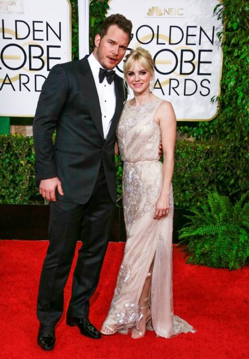 Chris Pratt i Anna Faris na gali Złote Globy, 2015 rok