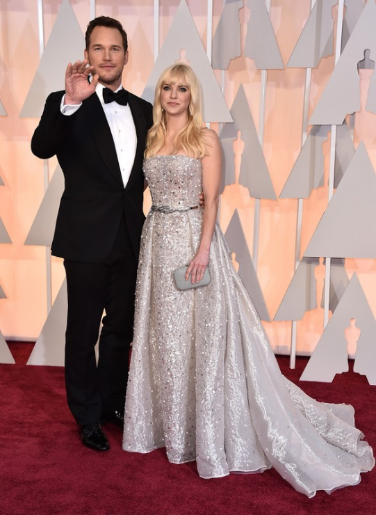 Chris Pratt i Anna Faris na gali rozdania Oscarów, 2015 rok