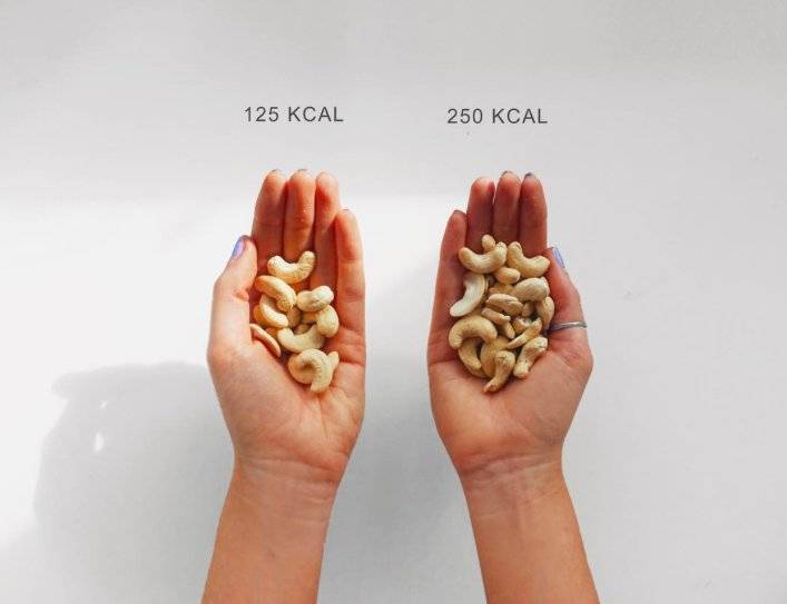 Licznik kalorii zdrowej żywności: mała garść orzechów vs duża garść orzechów