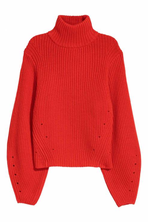 Czerwony sweter, H&M, 199zł