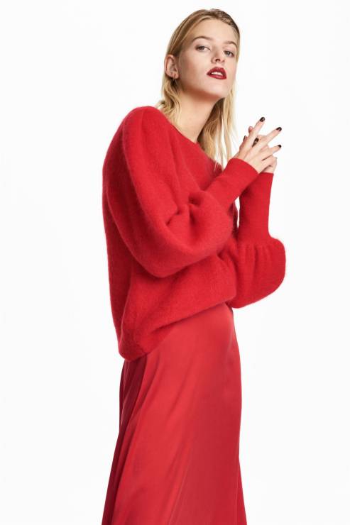 Czerwony sweter, H&M, 299zł