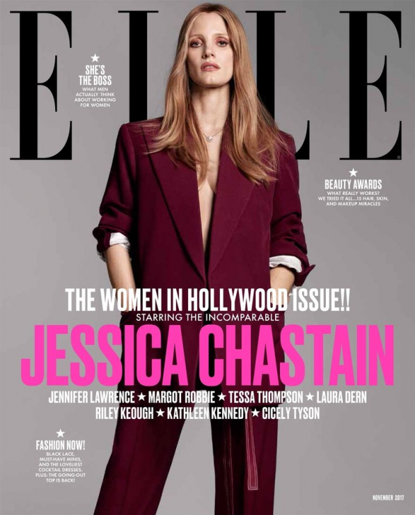 Jessica Chastain na okładce ELLE US, 11