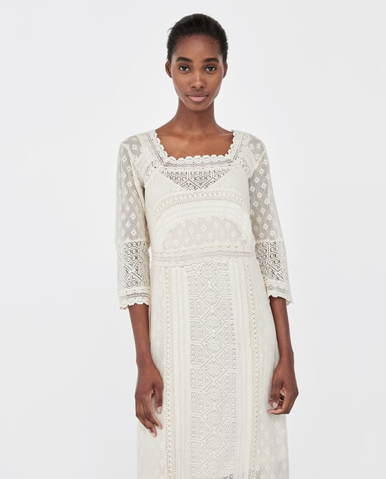 Biała boho sukienka Zara