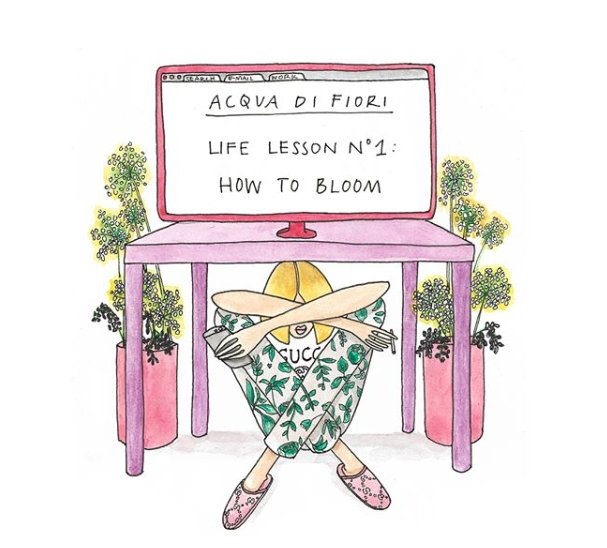 Ilustracje Gucci Bloom