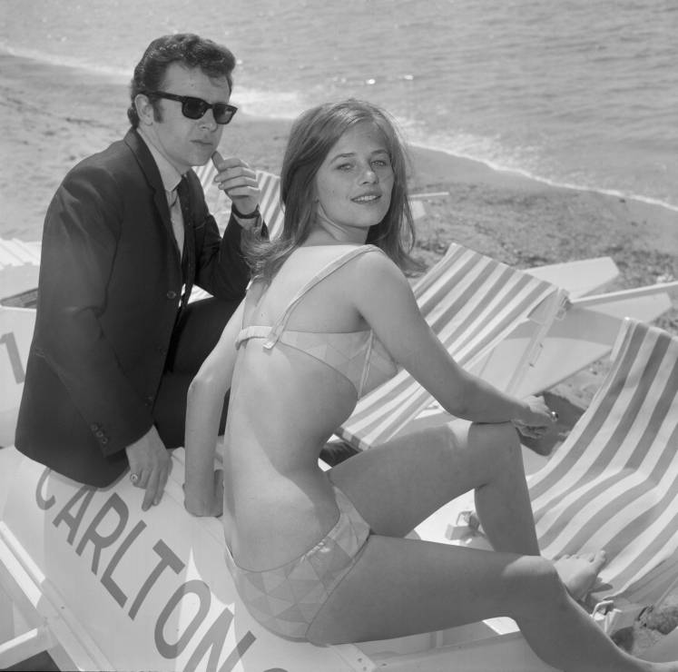 Ray Brooks i Charlotte Rampling w Cannes, 1965.