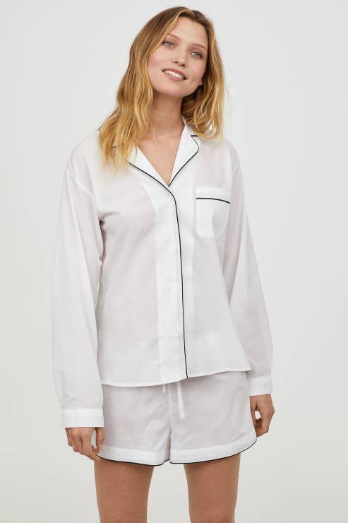 Wyprzedaż w H&M; Piżama z koszulą i szortami, 47,90 PLN zamiast 79,90 PLN