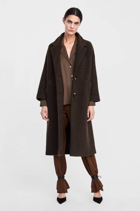 Długi wełniany płaszcz Zara