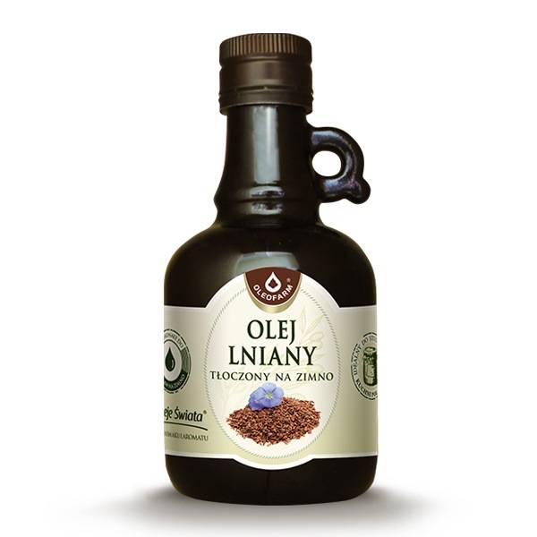 Oleofarm, Oleje Świata, olej lniany tłoczony na zimno, 250 ml, 14,99 zł