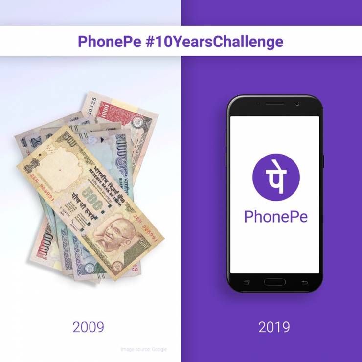 #10yearchallenge  - PhonePe i zmiana sposobu płatności