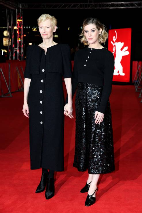 Tilda Swinton i Honor Swinton Byrne na pokazie filmu "The Souvenir" w ramach Berlinale 2019.