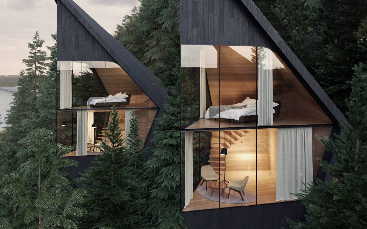 Domki w Dolomitach, projekt Peter Pichler Architecture
