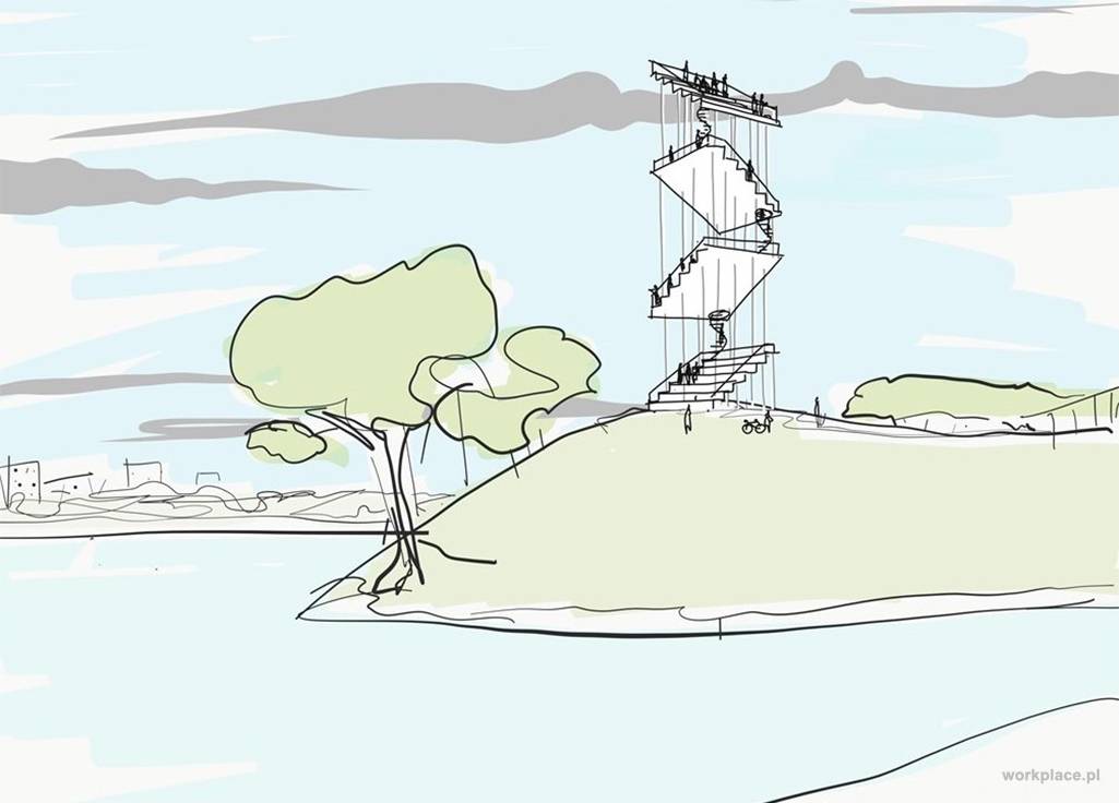 Wieża widokowa na Cyplu Czerniakowskim, projekt: workplace solutions