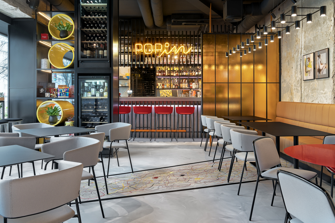 POP IN  diner&bar w Gdyni, projekt: Sikora Wnętrza