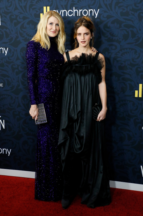 Laura Dern i Emma Watson na premierze "Little Women" w Nowym Jorku.
