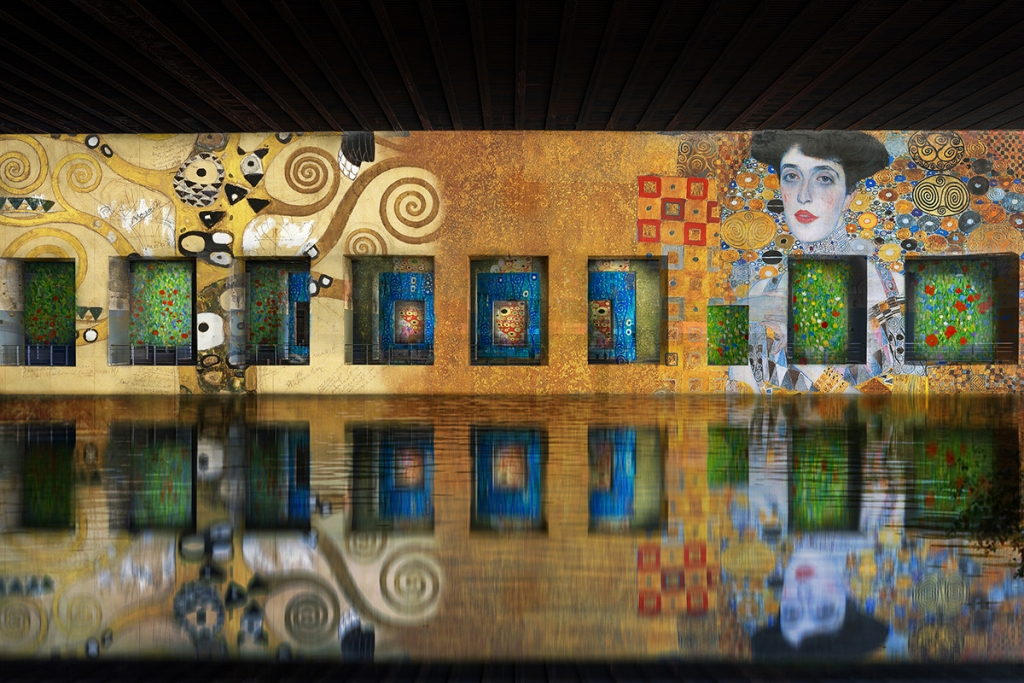 Wystawa Klimta w Bassins de Lumières w Bordeaux