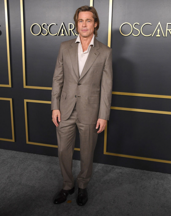 Brad Pitt na spotkaniu z innymi nominowanymi do Oscarów 2020.