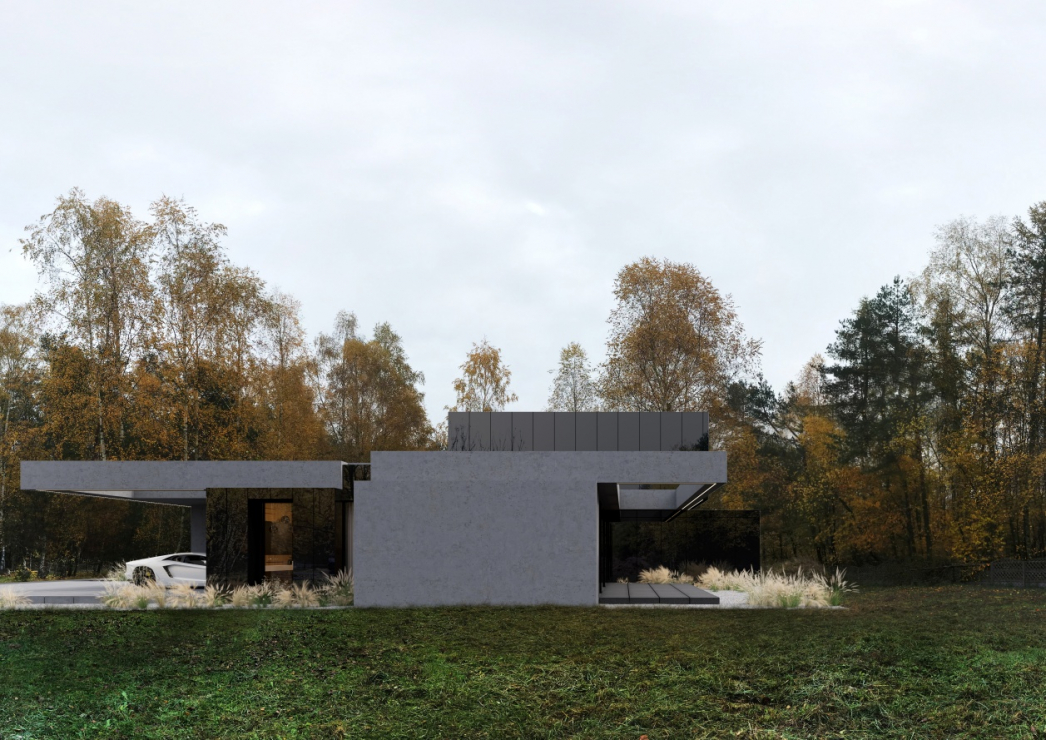 Podłużny dom pod lasem, „RE: STARK HOUSE”, projekt: REFORM Architekt