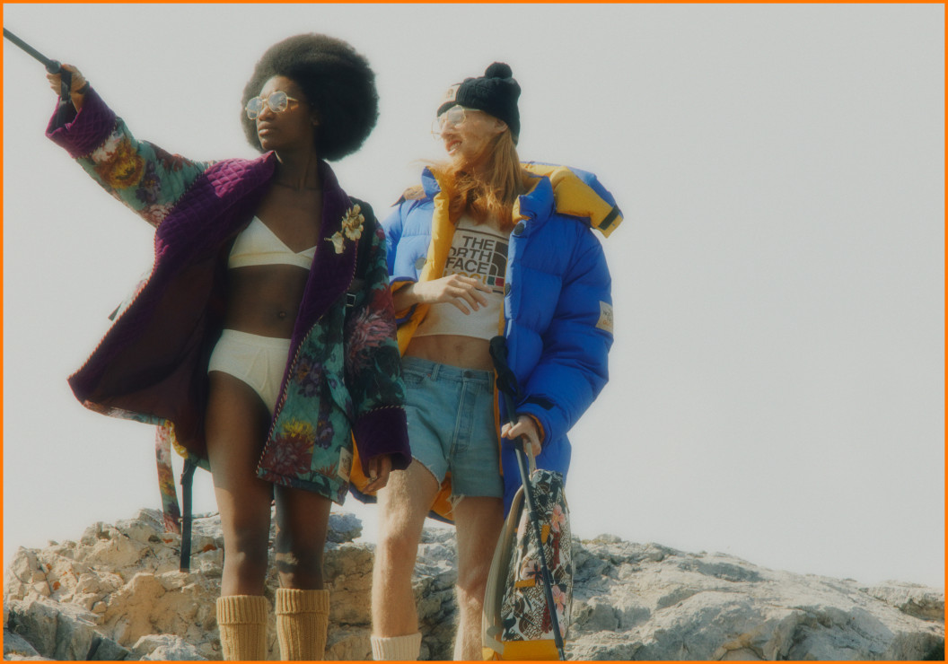 The North Face x Gucci prezentują spektakularne efekty swojej współpracy. Kampania w klimacie lat 70. powstawała w samym sercu Alp