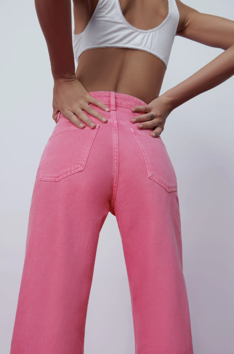 Jeansy różowe Zara