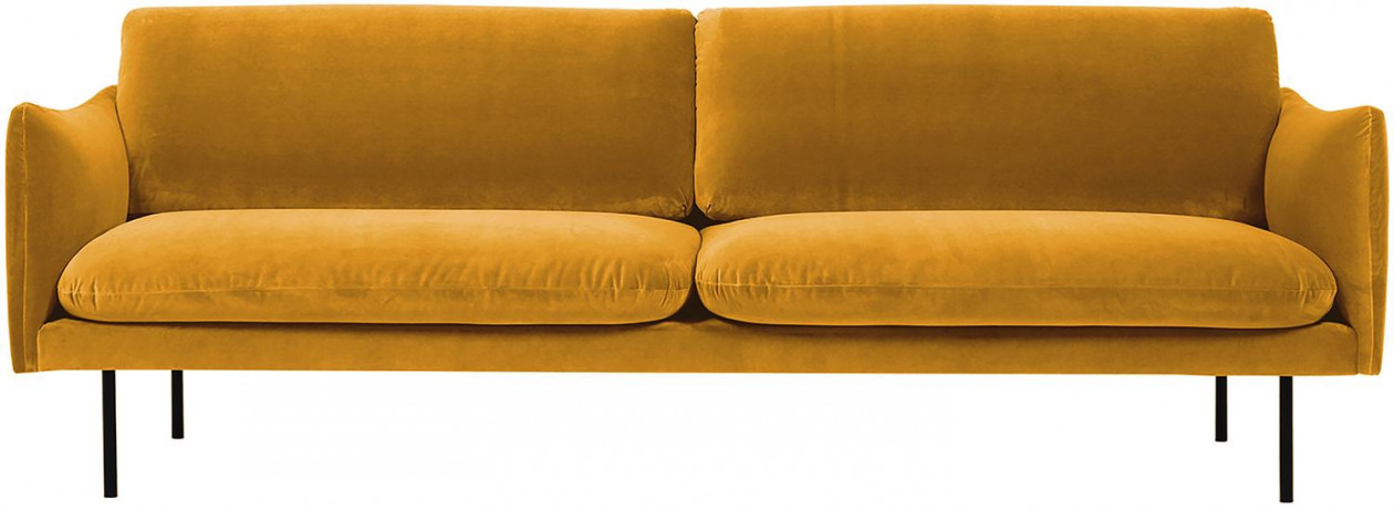 Sofa z aksamitu z metalowymi nogami Moby (3-osobowa), 3999 zł, Westwing Collection, WestwingNow