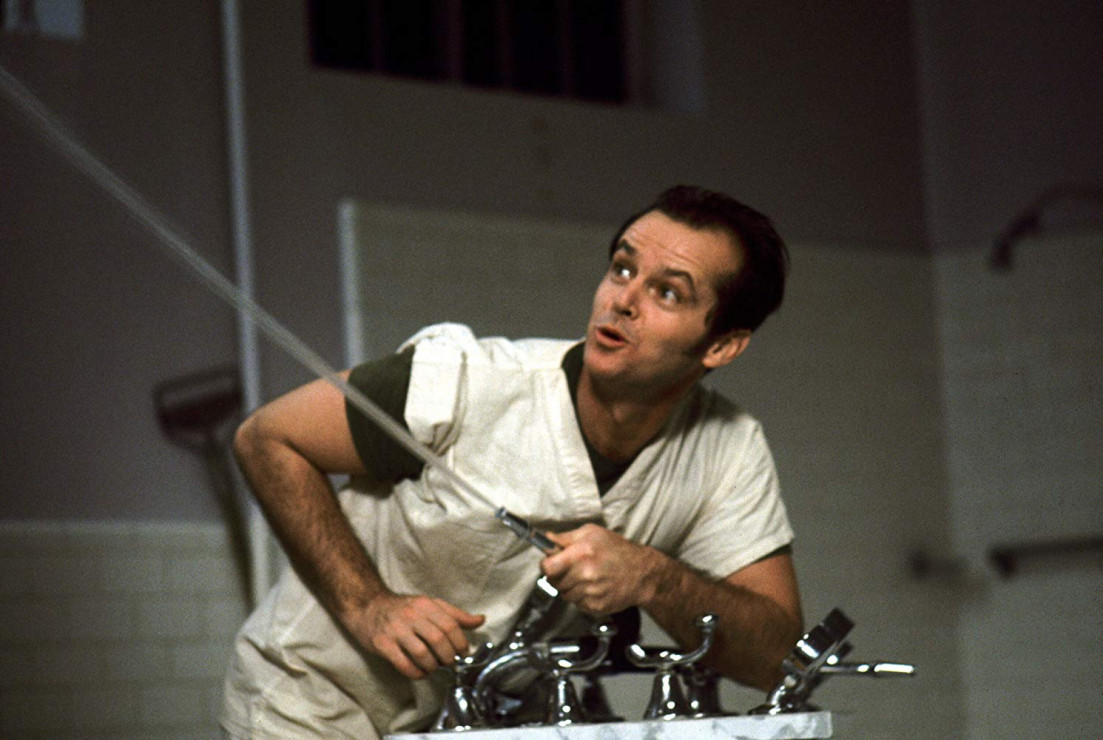 6. Jack Nicholson jako Randle Patrick McMurphy – „Lot nad kukułczym gniazdem”