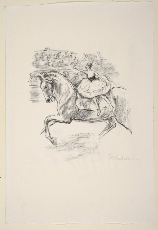 Max Liebermann (1847–1935), Bruno Cassirer (1872–1941) Kunstreiterin [Woltyżerka], 1921	 litografia, papier czerpany Muzeum Narodowe w Warszawie