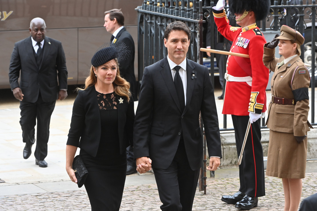 Pogrzeb królowej Elżbiety II: premier Kanady Justin Trudeau z Sophie Grégoire Trudeau