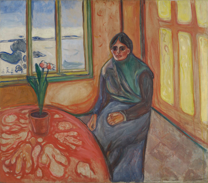 Edvard Munch (1863–1944, Norwegia) Melancholia 1900–1901 olej, płótno  Munchmuseet, Oslo, Munchmuseet, Oslo / CC BY-NC-SA 4.0