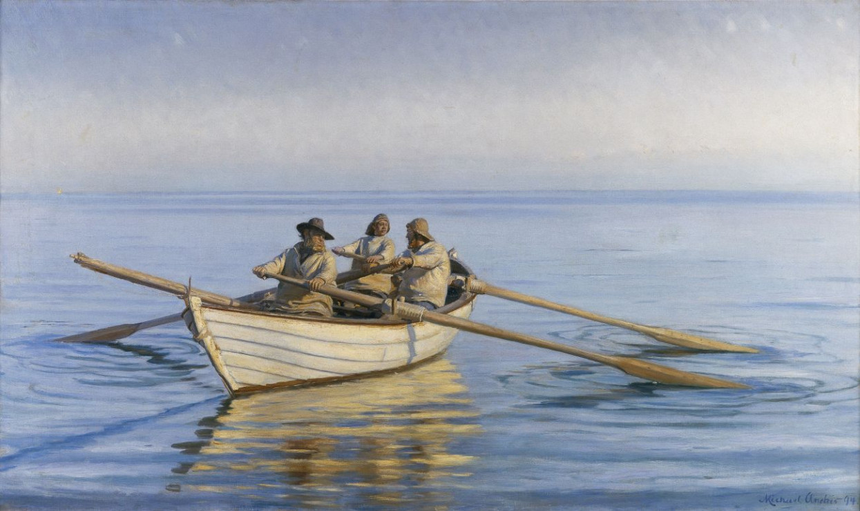 Michael Ancher (1849–1927, Dania) Letni dzień na morzu 1894 olej, płótno ARoS, Aarhus Art Museum