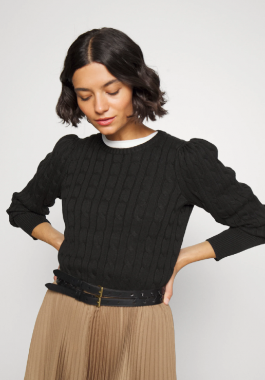 Czarny sweter na zimę, Lauren Ralph Lauren/Zalando, 529 zł
