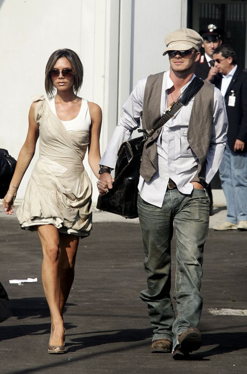 Victoria i David Beckham w trakcie dziewiątego dnia 63 Festiwalu Filmowego w Wenecji, 7 września 2006 r.