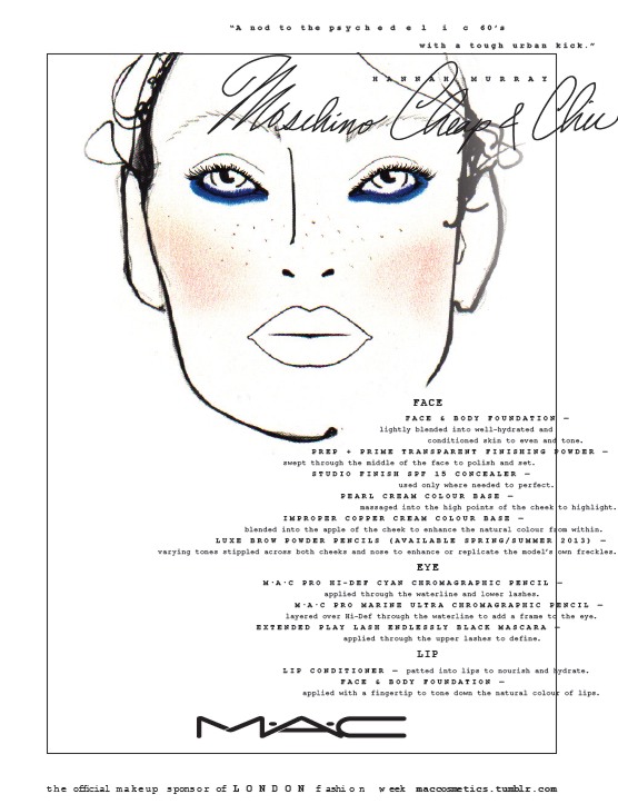 Makijaż MAC z pokazu Moschino Cheap & Chic / mat. prasowe MAC